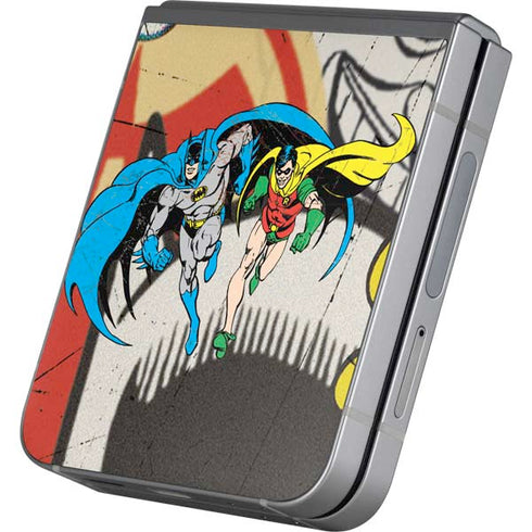 DC Comics Batman and Robin Vintage Action Pose Galaxy Z Flip6 Skin